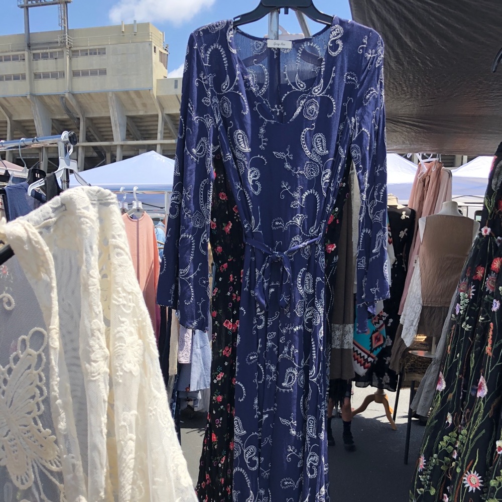 Long blue maxi dress